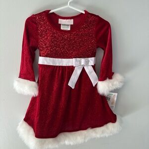 NWT- Festive Red Dress with White Fur Trim
